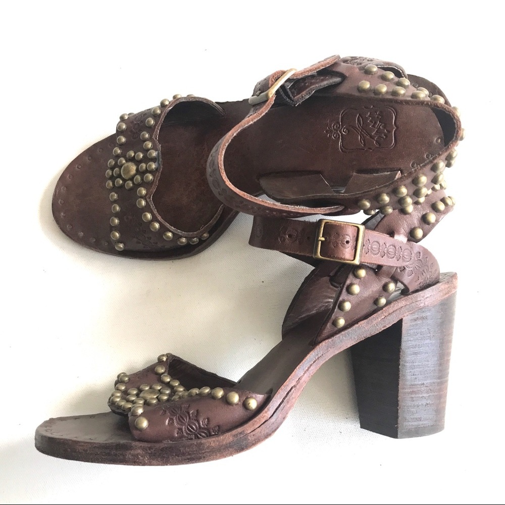ASH brown studded leather Sandals 39 9 shoes